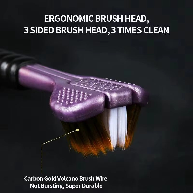 Three Sided Soft Bristled Toothbrush Cleaning and Gingival Protection