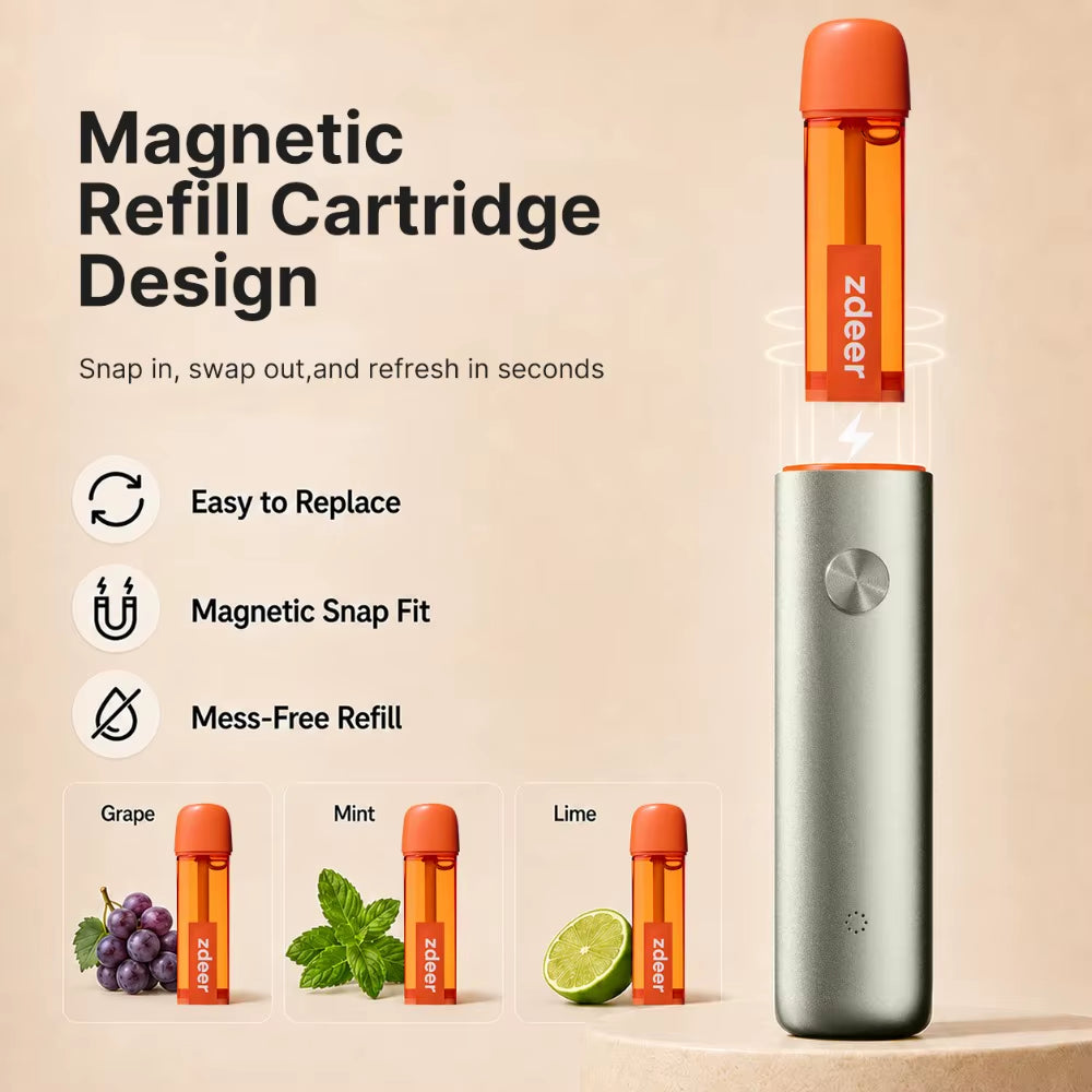 1Set Electric Cool Breath Spray,Probiotic Mouth Spray for Fresh Breath & Dry Mouth, 7 Flavor Cartridges for Travel Dating Office