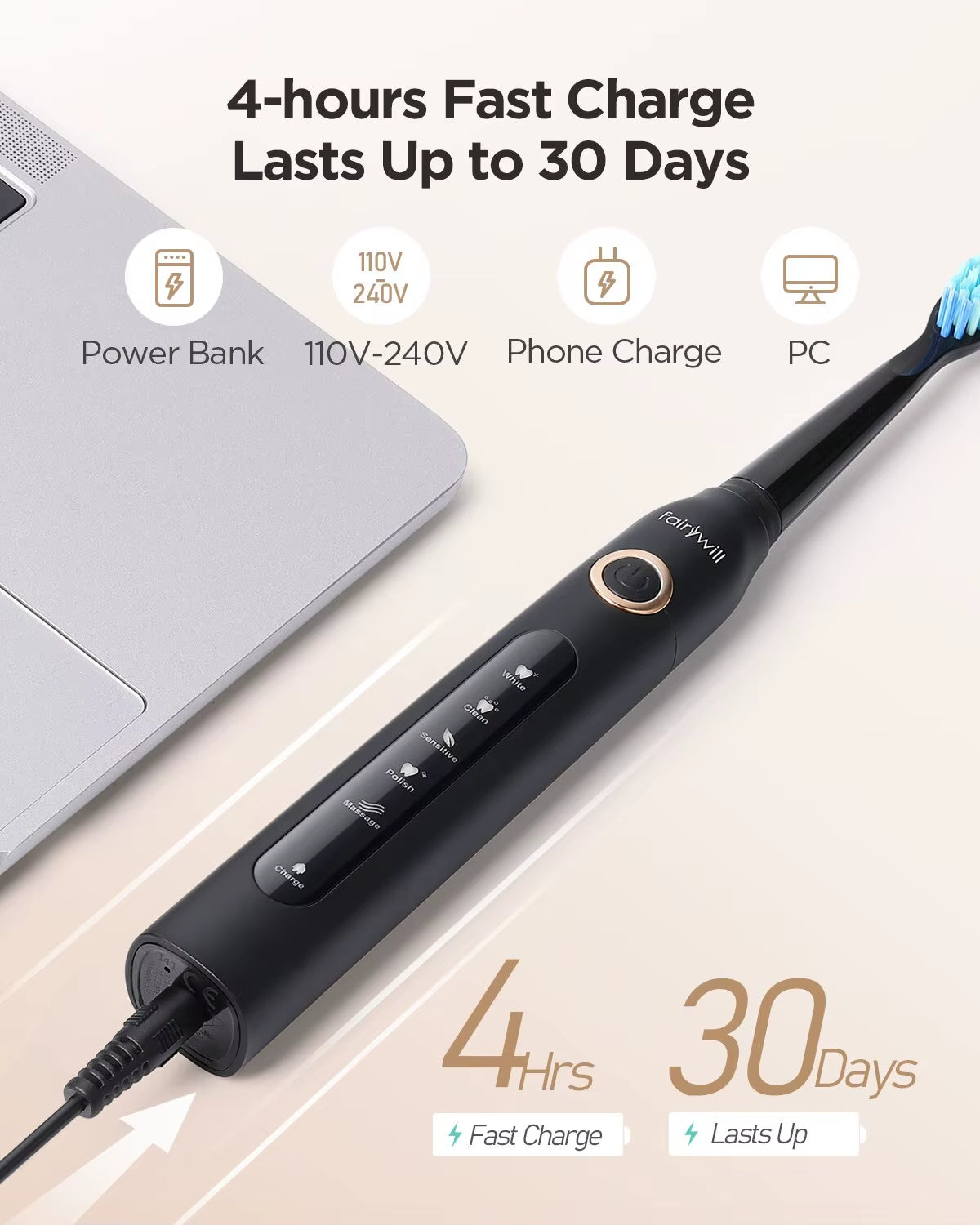 Electric Sonic Toothbrush USB Charge FW-507 Rechargeable Waterproof Electronic Tooth Brushes Replacement Heads Adult