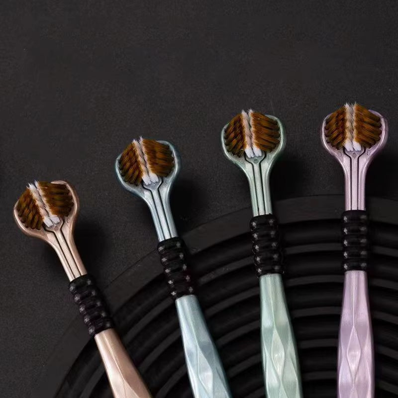 Three Sided Soft Bristled Toothbrush Cleaning and Gingival Protection