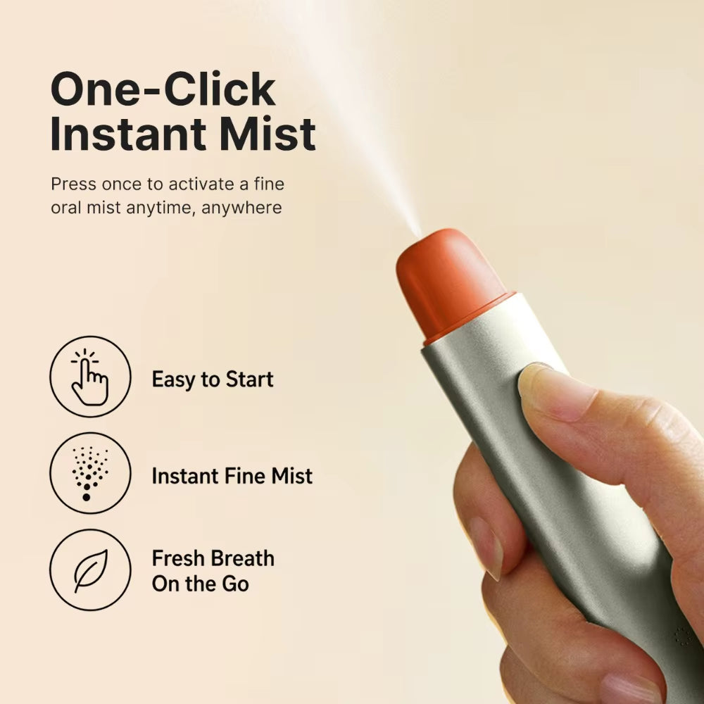 1Set Electric Cool Breath Spray,Probiotic Mouth Spray for Fresh Breath & Dry Mouth, 7 Flavor Cartridges for Travel Dating Office
